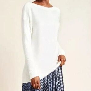 Anthropologie Naomi Boatneck Merino Wool Blend Sweater Womens Small
